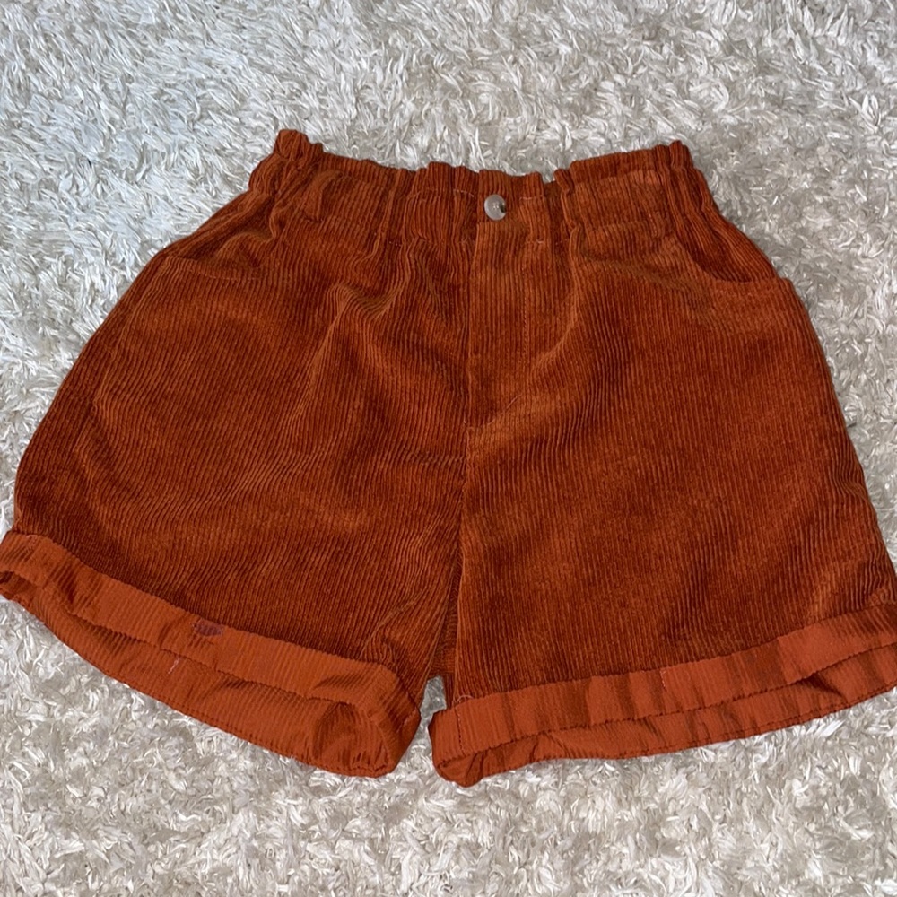 Orange Corduroy Shorts size Large (Fits a medium also)